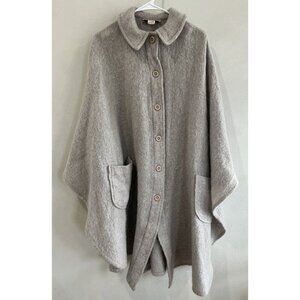 Vintage AUNT ABIGAIL'S ATTIC Coat Poncho Button Down Pockets Mohair XL